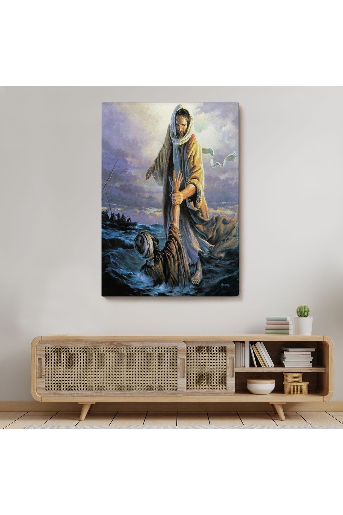 İsa Peteri Kurtarıyor Tablo, Hırıstıyan Hediyesi, Jesus Saving Peter-6092