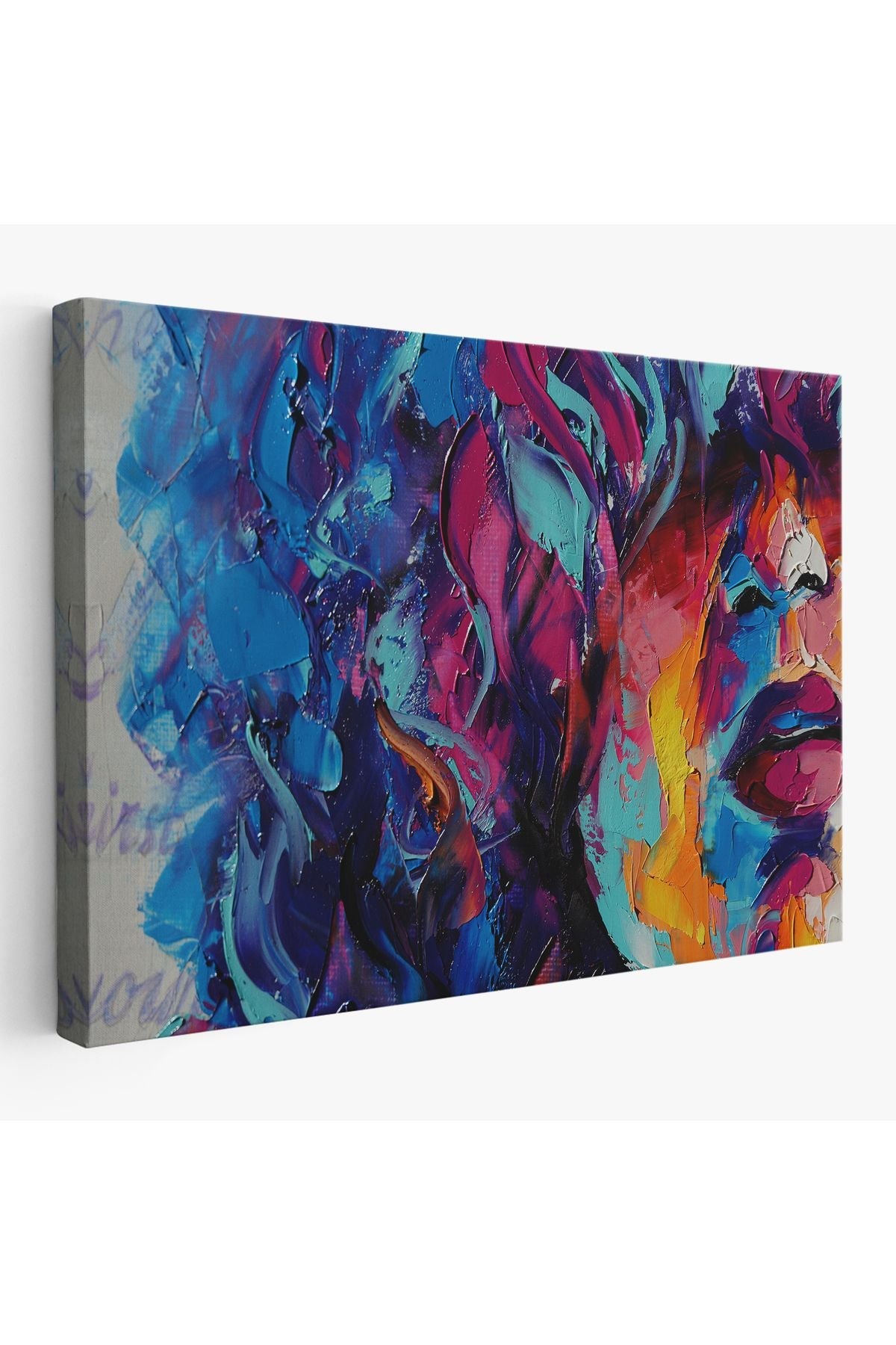 Güzel Kızın Soyut Resmi Yağlıboya Görünüm Dekoratif Kanvas Duvar Tablosu-3755