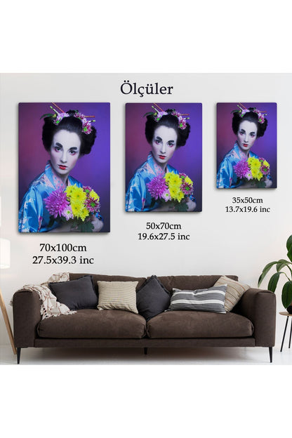 Mavi Kimonolu Geyşa Tablo-5977