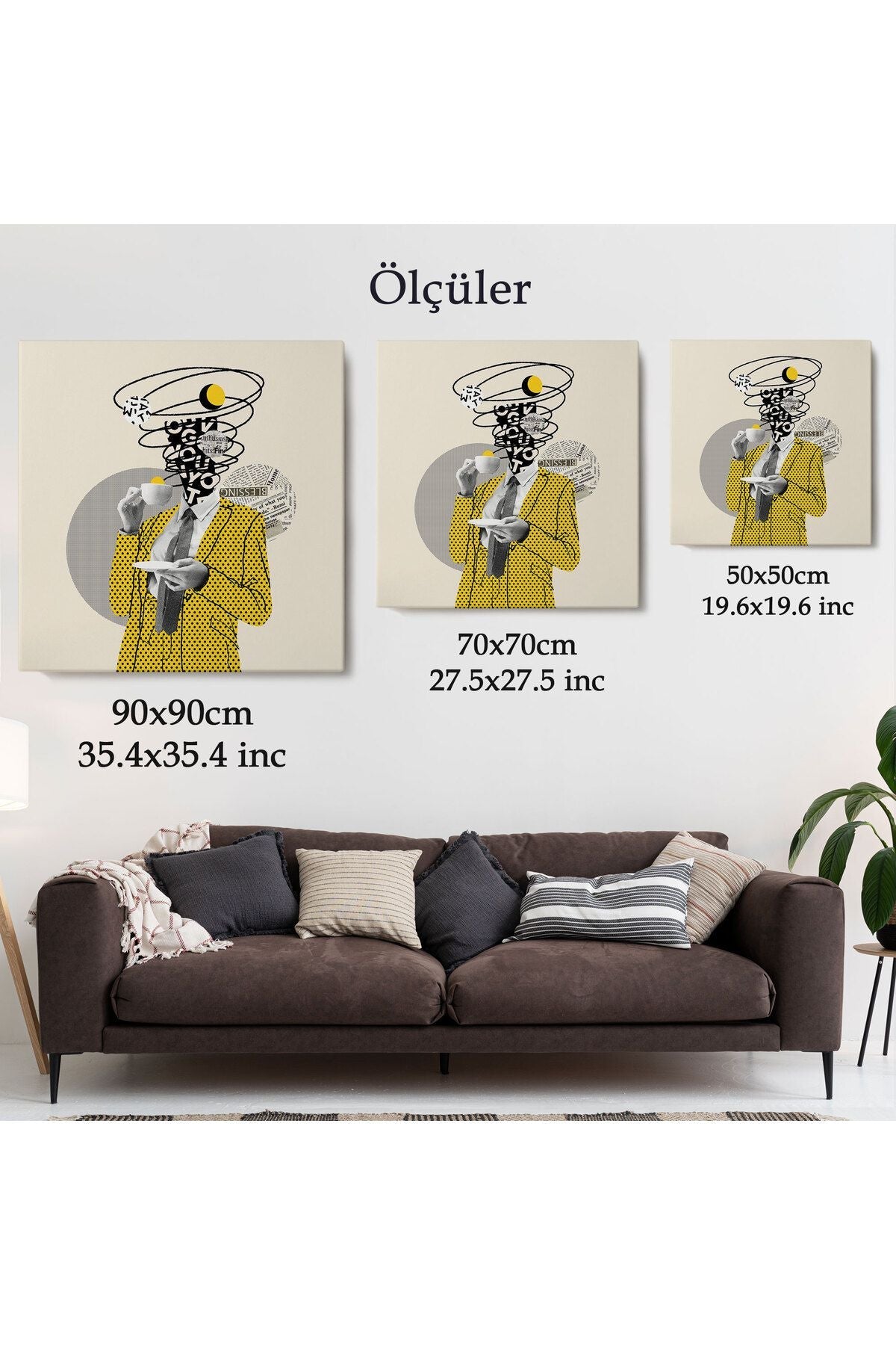 Kahve İçen Çizgi Roman Kahramanı Pop Art Tablo-5801