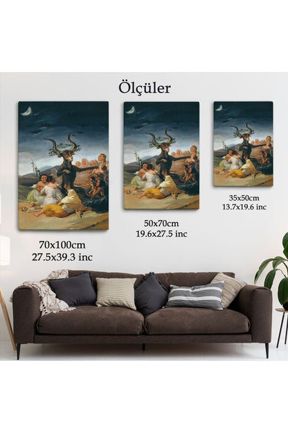 Cadılar Bayramı, Francisco Goya Cadılık Meclisi Sanatı Kanvas Tablo-5270