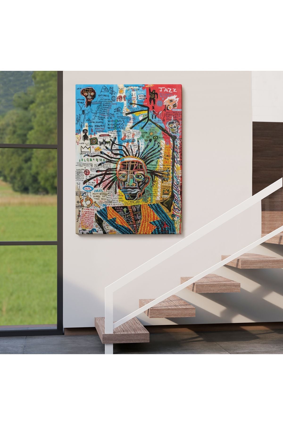 Jean Michel Basquiat Jazz King Kanvas Tablo, Jazz King Canvas Tablo-4964