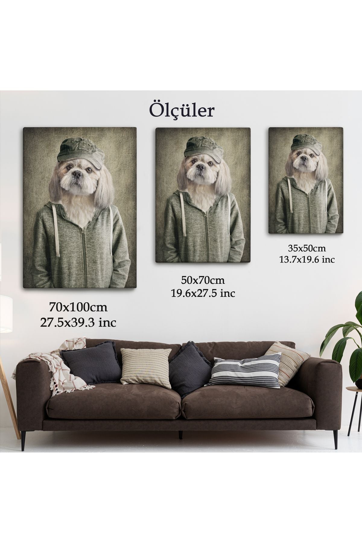 Köpek Kafalı İnsan Kanvas Tablo-4994