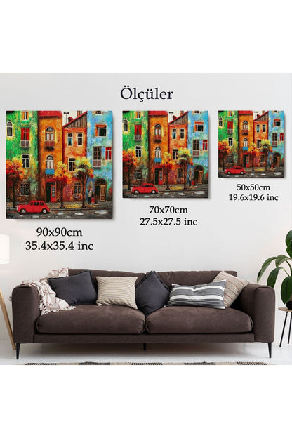 Renkli Hollanda Evleri Kanvas Tablo-5865
