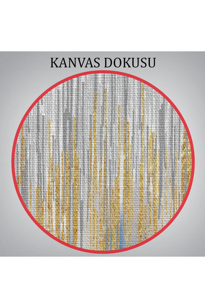 Mavi ve Gold'un Müthiş Uyumu Modern Kanvas Tablo-5046