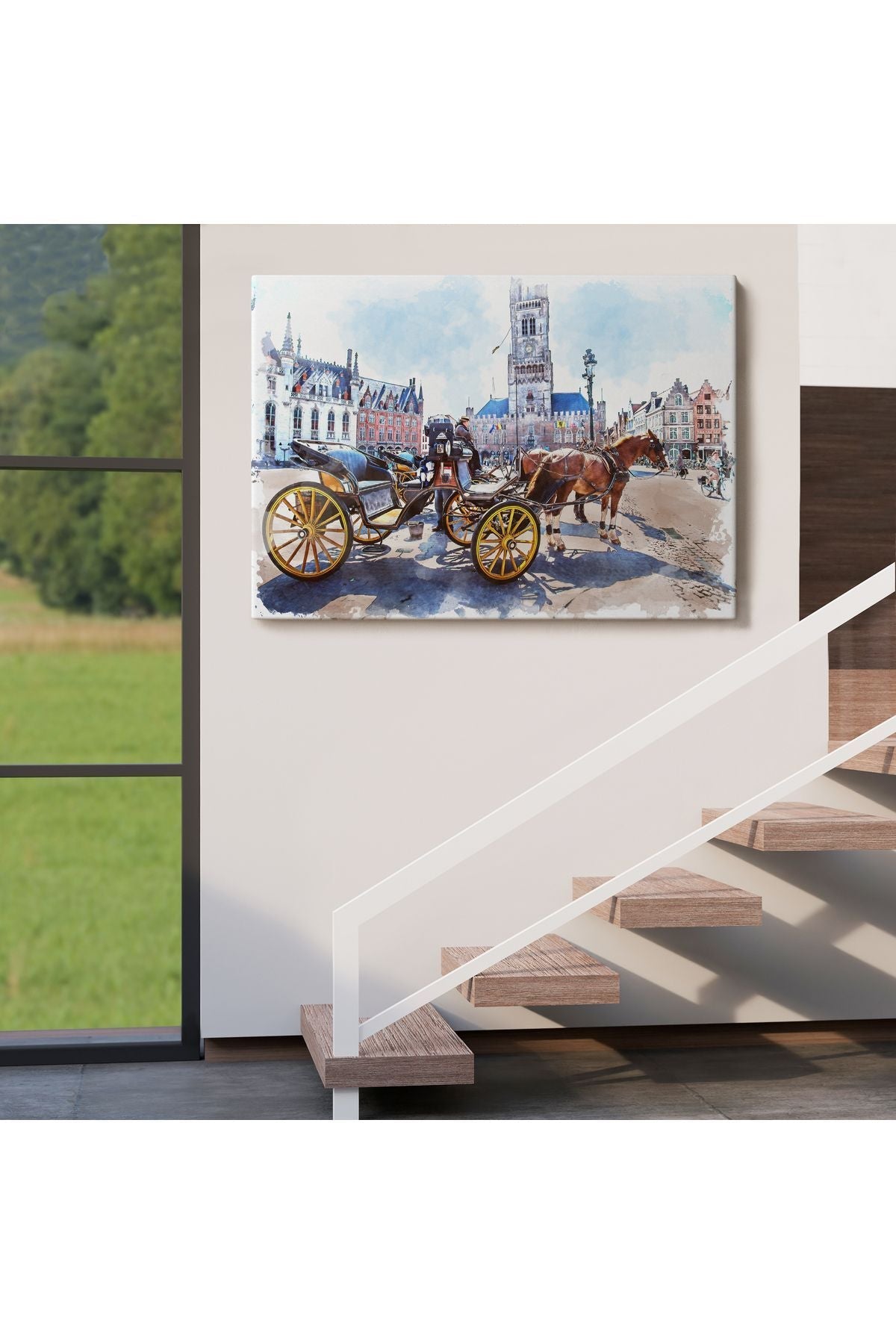 Kanvas, Duvar Tablosu, Dekoratif, Belçika Brugge Tarihi Kasaba 3512 EGKNV