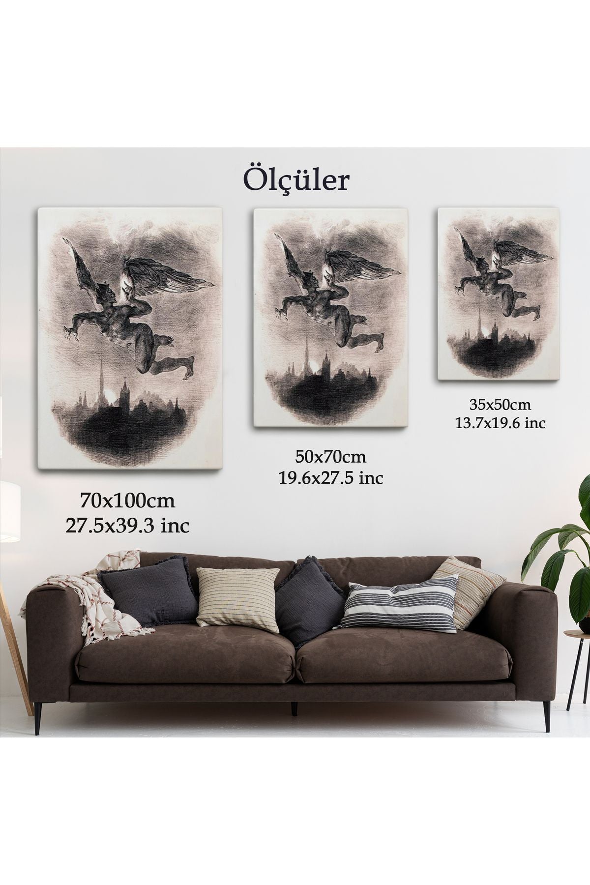 Goethe'nin Faust'undan Mephistopheles'in Gökyüzündeki Önsözü Kanvas Tablo-5301