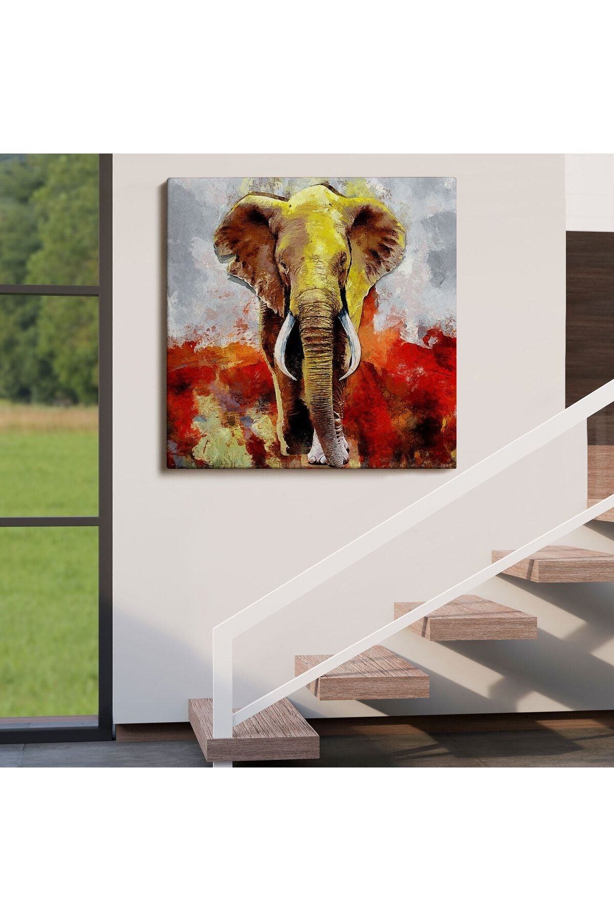 Modern Fil Yağlıboya Görünüm Dekoratif Kanvas Duvar Tablosu-5839