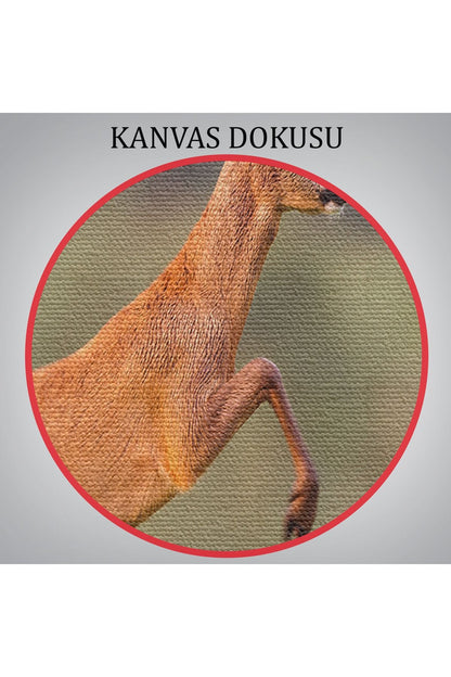 Koşan Geyik Dekoratif Kanvas Tablo 1170