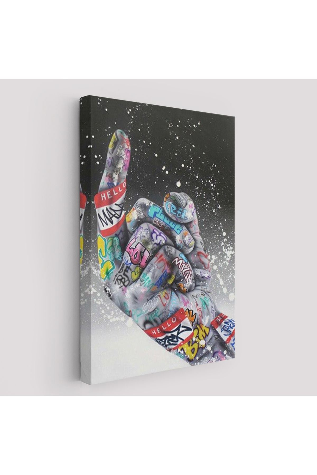 Graffiti Orta Parmak İzi Graffiti, Küfürlü El Hareketi, Hip Hop anvas Tablo-5314