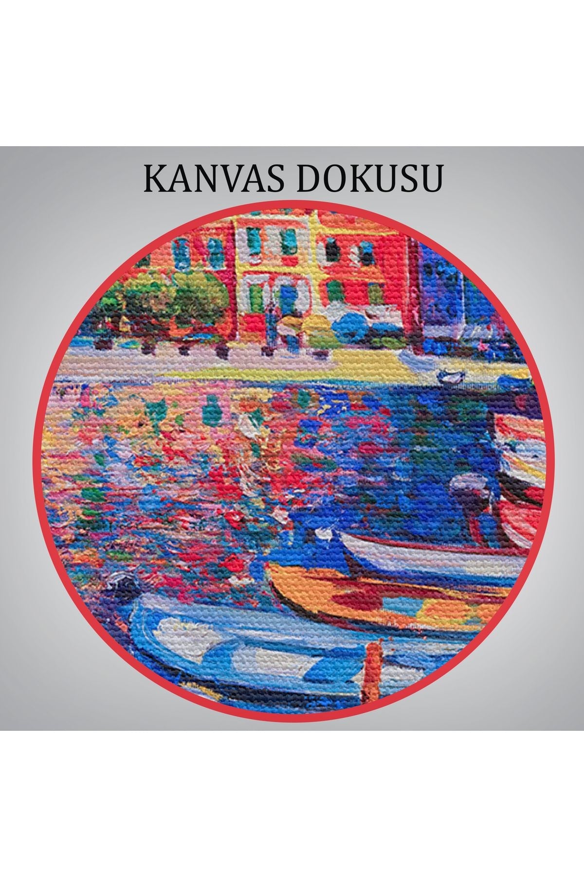 HG Şehir Limanı Yağlıboya Görünüm Dekoratif Kanvas Duvar Tablosu-3629