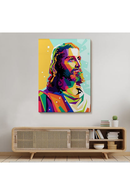 Renkli İsa Mesih Duvar Tablosu, Jesus Christ-6343