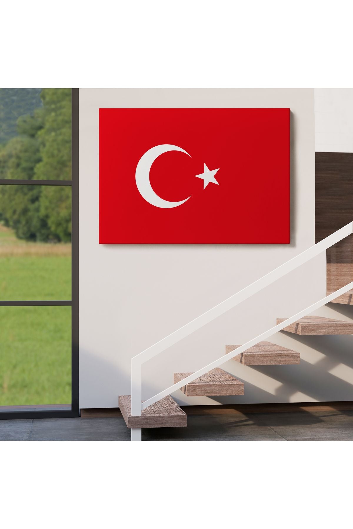 Türk Bayrağı Dekoratif Kanvas Duvar Tablosu-3668