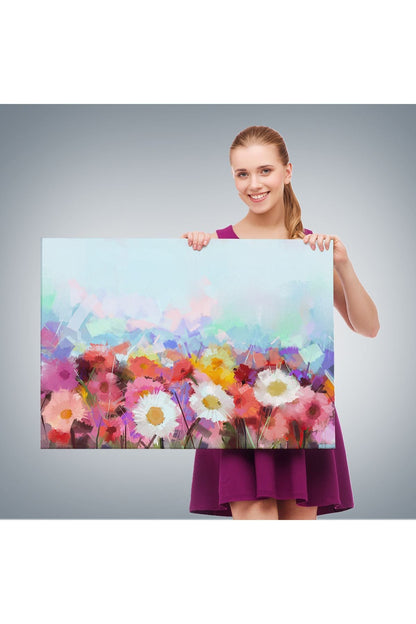 Güzel çiçekler Yağlıboya Görünüm Dekoratif Kanvas Duvar Tablo-3440