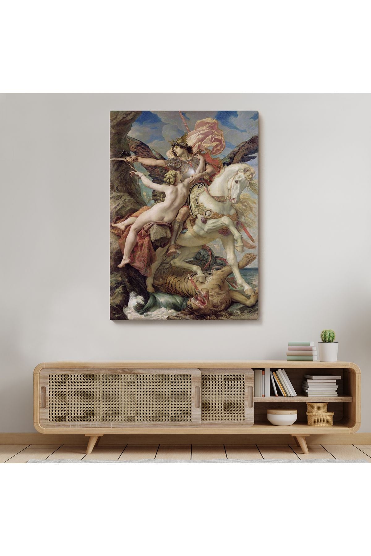 Joseph Paul 'un Ruggiero ve Angelica Tasviri Duvar Tablosu-6218