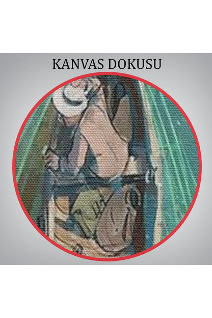 Lilyumların Altında Kano ile Gezen Duvar Tablosu-6163