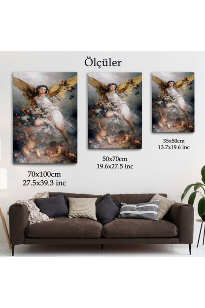 Küçük Melekler ve Annesi Duvar Tablosu-6395