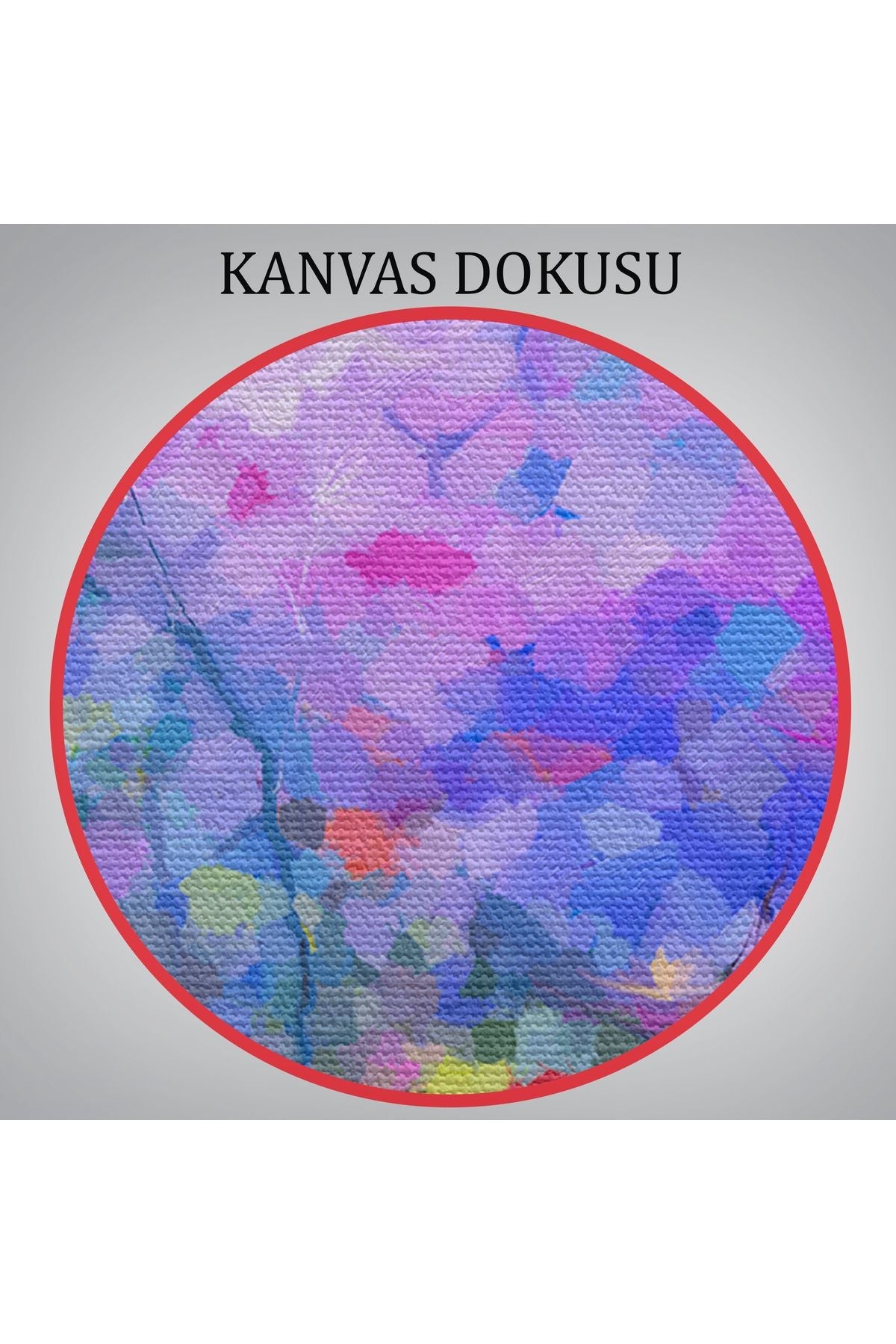 Kır Çiçekleri Yağlıboya Görünüm Dekoratif Kanvas Duvar Tablosu-3505