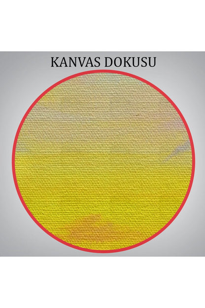 Lavanta Bahçesi Üzerinde Uçan Hava Balonu Yağlıboya Görünüm Kanvas Duvar Tablosu-5940