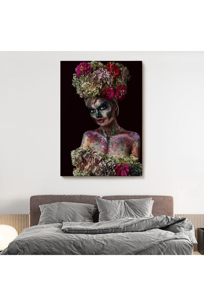 Güzel Kızın Cadılar Bayramı Makyajı Duvar Tablosu-5988