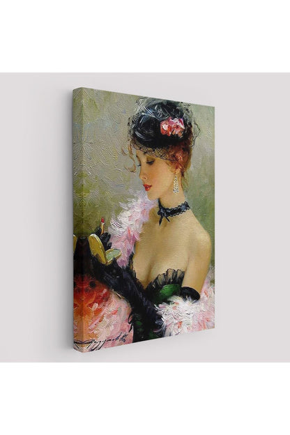 Makyaj Yapan Güzel Kadın Dekoratif Duvar Tablosu -6187