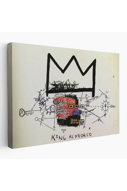 Jean Michel Basquiat'in Kral Alphonso İsimli Eseri Kanvas Tablo-5015