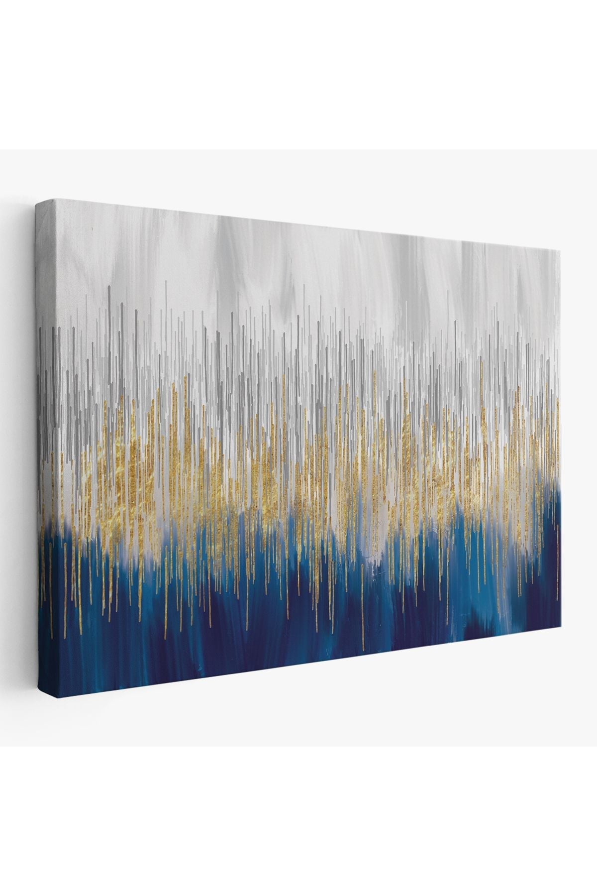 Mavi ve Gold'un Müthiş Uyumu Modern Kanvas Tablo-5046