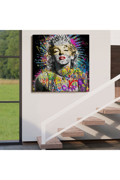 Marilyn Monroe Sokak Sanatı Kanvas Tablo Street Art Graffiti-5893