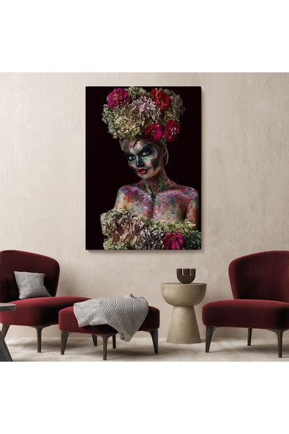 Güzel Kızın Cadılar Bayramı Makyajı Duvar Tablosu-5988