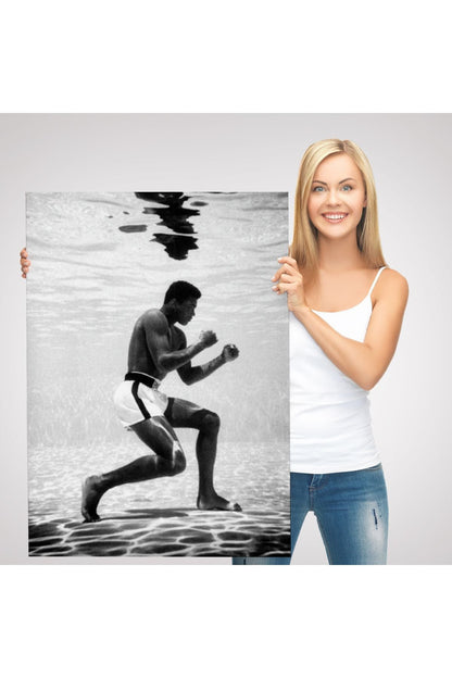 Su Altında Antreman Yapan Boksor Muhammet Ali Duvar Tablosu-6204