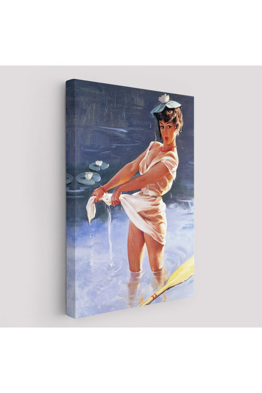 Göldeki İslanmış Sexi Kadın Duvar Tablosu-6455