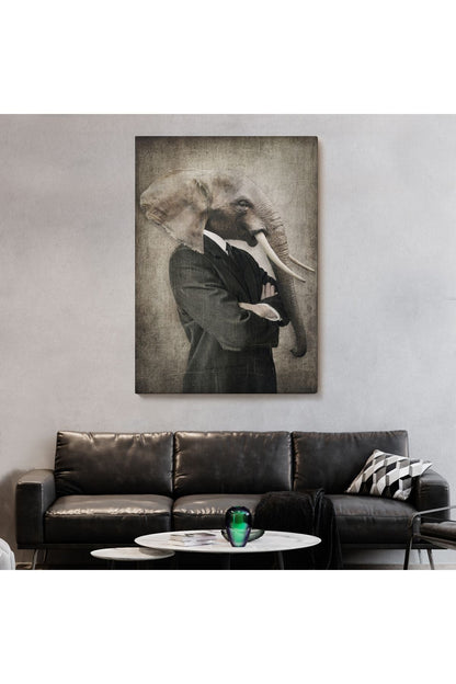 Fil Kafalı İnsan Kanvas Tablo-4995