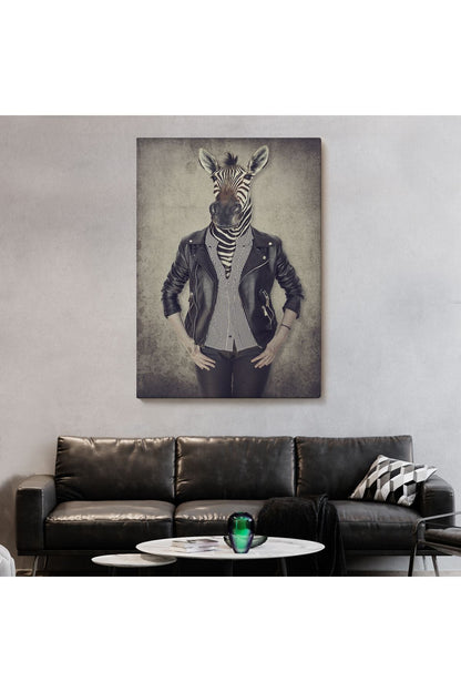 Zebra Kafalı İnsan Kanvas Tablo-4982