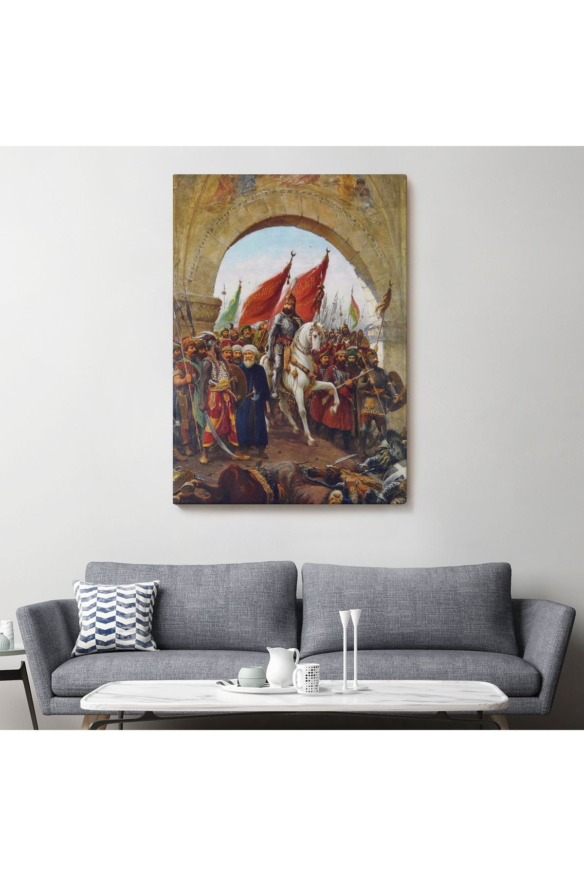 Fausto Zonaro Fatih Sultan Mehmet İstanbul'a Girerken Kanvas Tablo-5298