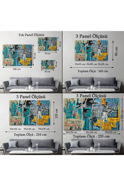 Jean Michel Basquiat Mavi Kuş Kanvas Tablo-5060