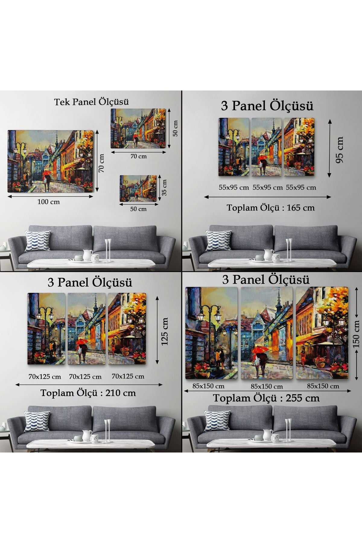 Macaristan Budapeşte Sokak Manzarası Yağlıboya Görünüm Tablo-3547