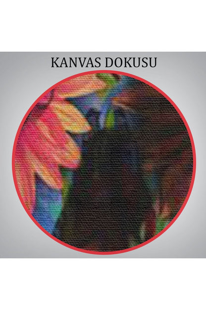 Şeker Kafatası Rengarenk Çiçekli Kafatası Ölülerin Günü Kanvas Tablo-5253