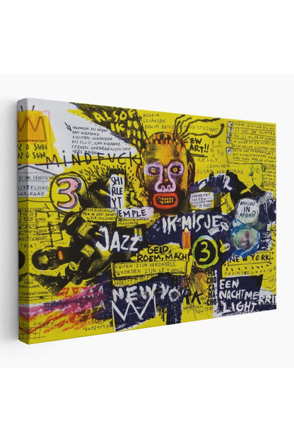 Jean Michel Basquiat Şehir Sanatı Kanvas Tablo-5095