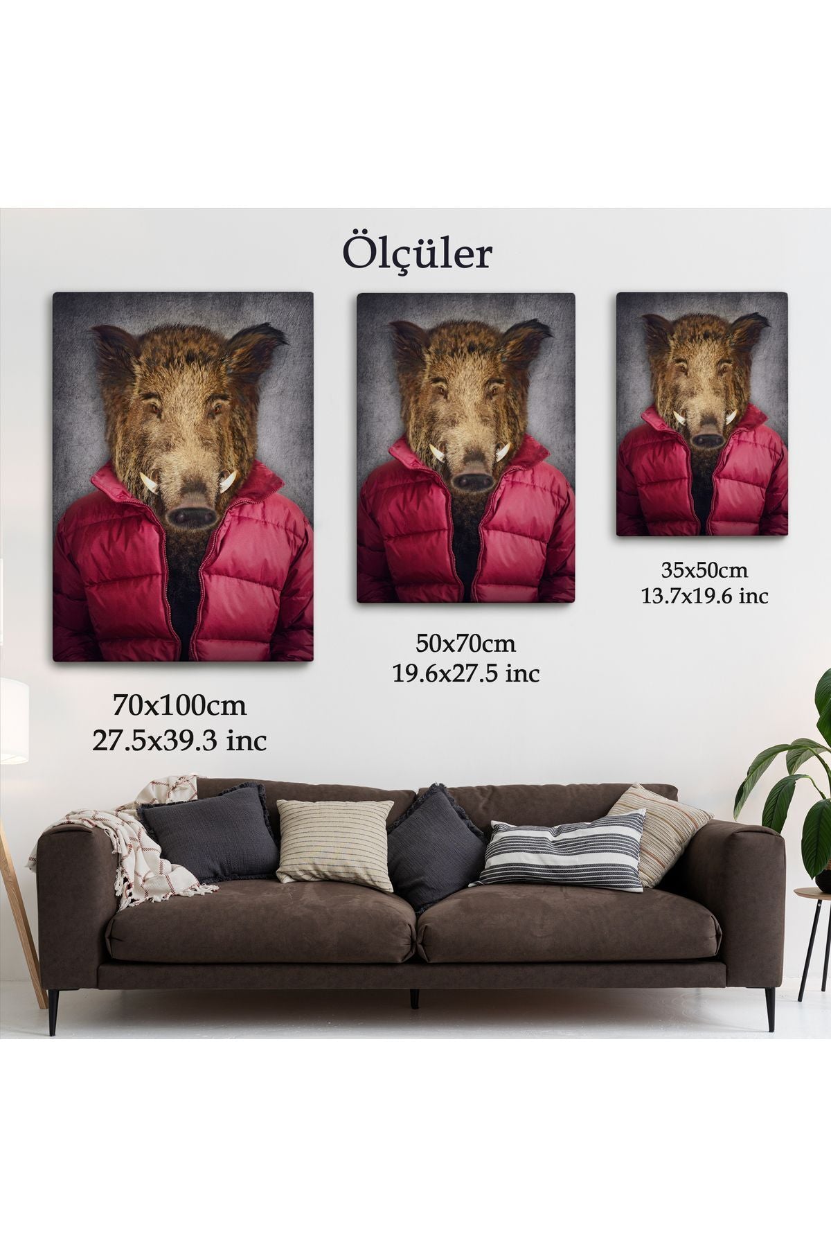 arg001 seri Domuz Kafalı İnsan Kanvas Tablo-4987