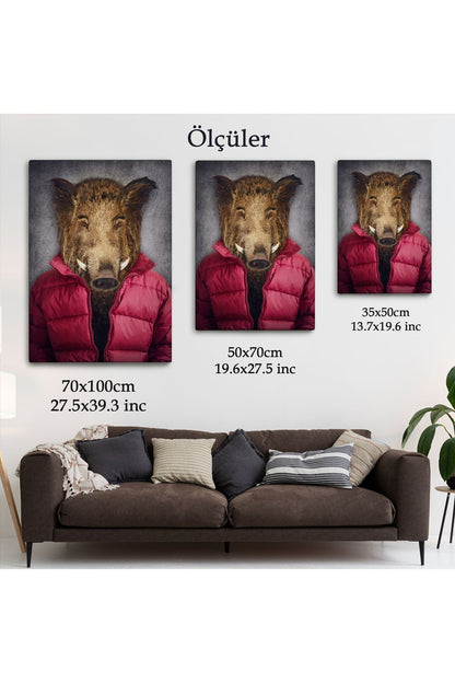 arg001 seri Domuz Kafalı İnsan Kanvas Tablo-4987