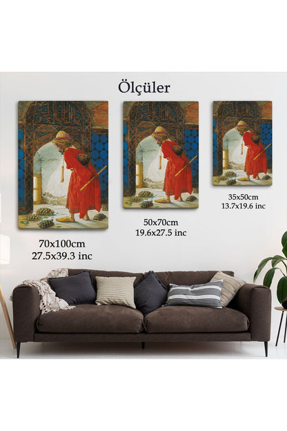 Osman Hamdi Bey'in Kaplunbağa Terbiyecisi İsimli Eseri Kanvas Tablo-5129