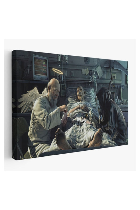 Kanvas Tablo, Duvar Dekoru, Ölüm Meleği Azrail Çalışıyor ve Kumar Oynuyor 5373 BUNGKNV