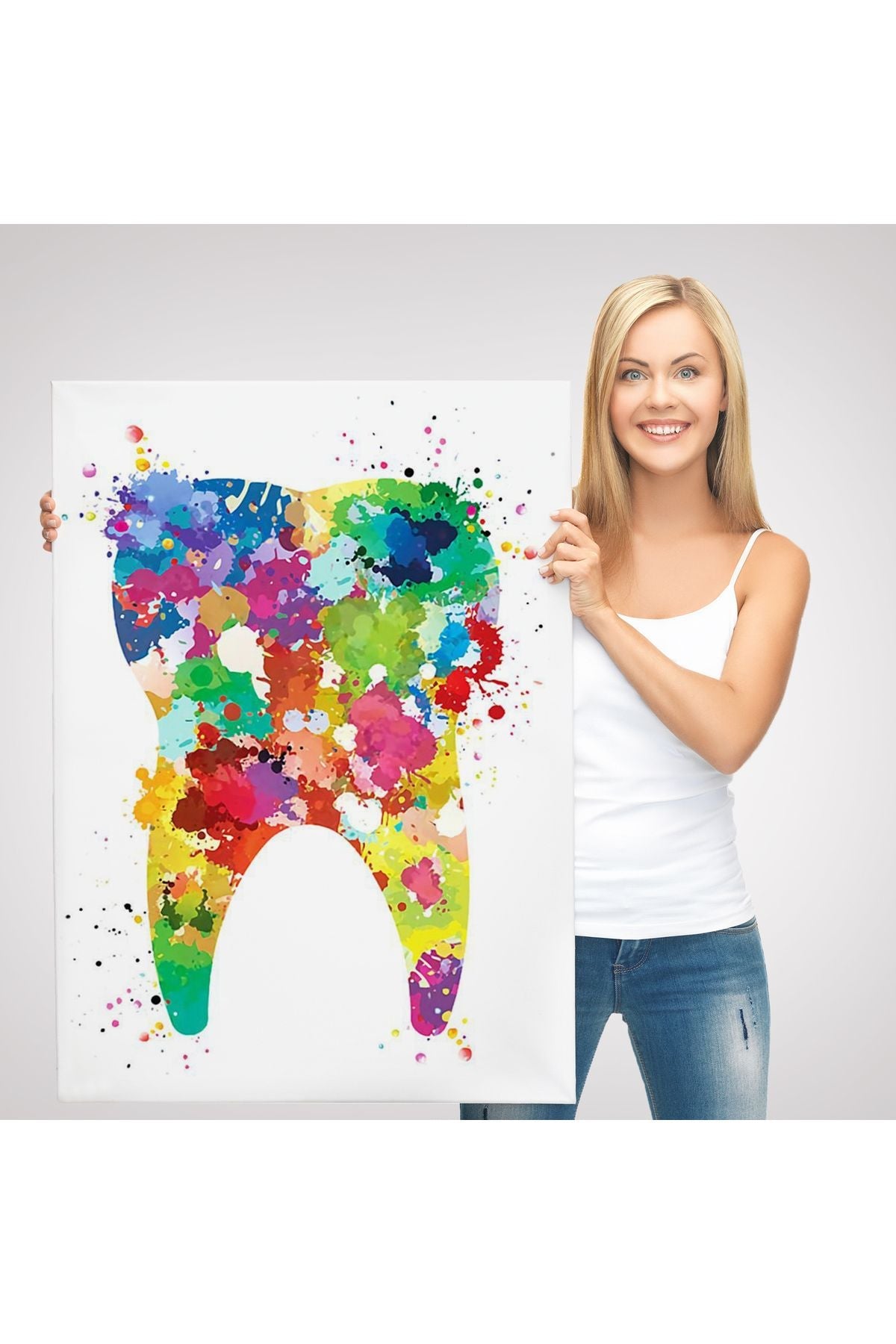 mdm 001seri Renkli Diş, Diş Hekimi Duvar Tablosu-6153