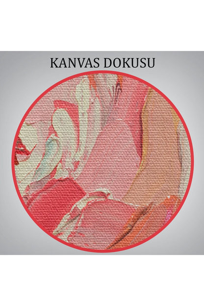 trndry seri001 Renkli Çiçekler Yağlıboya Görünüm Dekoratif Kanvas Duvar Tablosu-5833