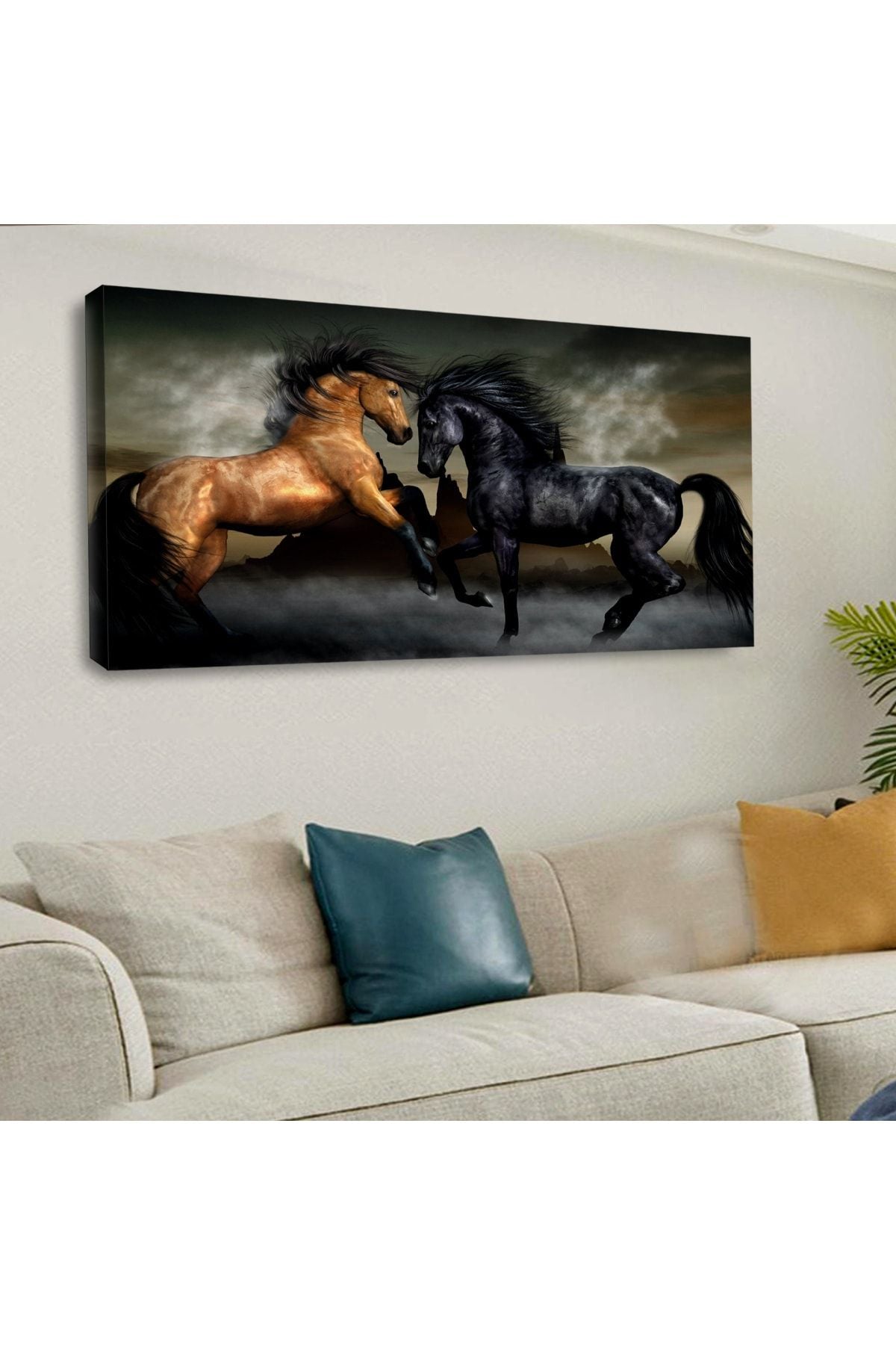 Kanvas Siyah Kahverengi At Tablo