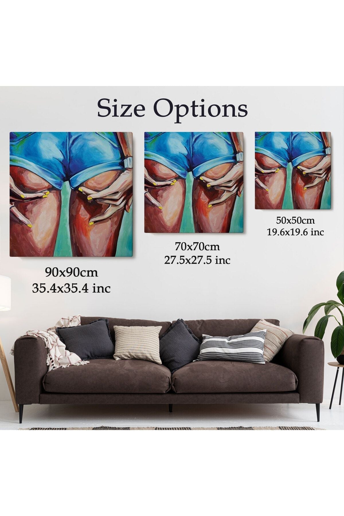 Kadın Poposu Tablo, Renkli Kadın Kanvas Tablosu-5848