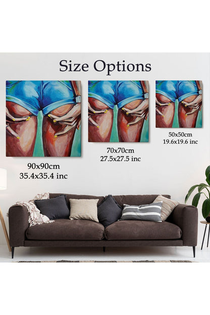 Kadın Poposu Tablo, Renkli Kadın Kanvas Tablosu-5848