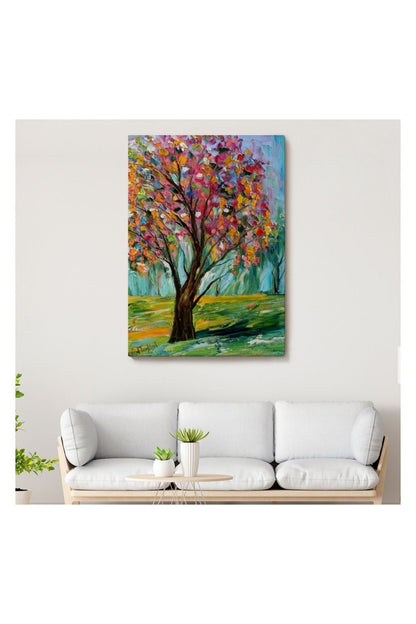 Kanvas Tablo, Duvar Dekoru, Bahar Ağacı Renkli 6144 BUNGKNV