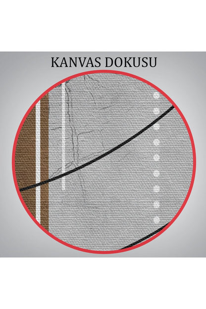 Modern Soyut Geometri El Boyaması Güzel Yüz Kanvas Duvar Tablosu-5112