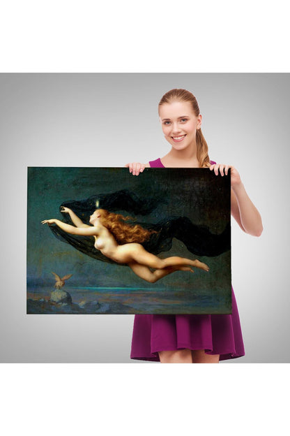 La Nuit by Auguste Raynaud Kanvas Duvar Sanatı Tablo, Klasik Sanat-5406